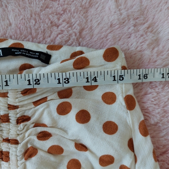 Zara Gathered Polka Dot Skirt Size Large - Picture 6 of 8